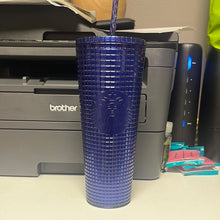 Load image into Gallery viewer, Starbucks Summer 2023 Starbucks Cobalt Grid Cold Cup (24 oz)
