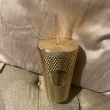 이미지를 갤러리 뷰어에 로드 , Starbucks Gold Studded Tumbler 2023 Fall Winter Holiday Bling Portugal (16.9E or 20.5E)
