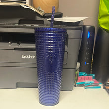 Load image into Gallery viewer, Starbucks Summer 2023 Starbucks Cobalt Grid Cold Cup (24 oz)
