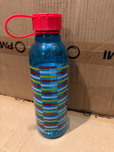 画像をギャラリービューアに読み込む, Starbucks Plastic Water Bottle, Light Blue with Red/White/Yellow Parallel Lines
