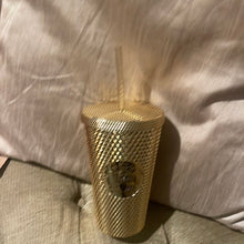 이미지를 갤러리 뷰어에 로드 , Starbucks Gold Studded Tumbler 2023 Fall Winter Holiday Bling Portugal (16.9E or 20.5E)
