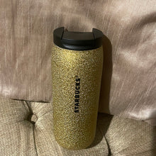Load image into Gallery viewer, Starbucks Gold Glittered Tumbler 12oz 2023 Fall Portugal (20.9E)
