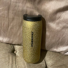 Load image into Gallery viewer, Starbucks Gold Glittered Tumbler 12oz 2023 Fall Portugal (20.9E)
