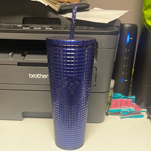 Load image into Gallery viewer, Starbucks Summer 2023 Starbucks Cobalt Grid Cold Cup (24 oz)
