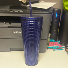 Load image into Gallery viewer, Starbucks Summer 2023 Starbucks Cobalt Grid Cold Cup (24 oz)
