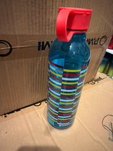 画像をギャラリービューアに読み込む, Starbucks Plastic Water Bottle, Light Blue with Red/White/Yellow Parallel Lines

