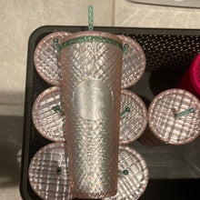 Cargar imagen en el visor de la galería, Starbucks 2023 Pink Pearl Jeweled Grande 24 oz Tumbler with Straw
