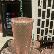 画像をギャラリービューアに読み込む, Starbucks 2023 Pink Pearl Jeweled Grande 16 oz Tumbler with Straw
