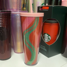 將圖片載入圖庫檢視器 Starbucks 2020 Holiday Glitter Pink Swirl Cold Cup Tumbler Holiday 2020 - Venti 24oz
