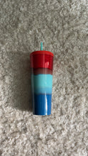 Load image into Gallery viewer, Starbucks 2021 Summer Collection: Red Turquoise and Blue Watercolor Venti Tumbler
