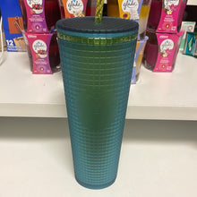 Cargar imagen en el visor de la galería, Starbucks Green Jelly Acrylic Grid Tumbler Limited Edition 2022 24oz
