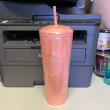 Load image into Gallery viewer, Starbucks 2021 Summer Blush Pink Kaleidoscope Venti Tumbler with Dome Lid and Straw, 24 fluid ounces
