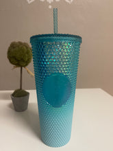 Load image into Gallery viewer, Starbucks Spring 2023 Collection Studded Bling Blue Ambre Venti Size - 24oz Tumbler
