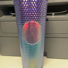 Cargar imagen en el visor de la galería, Starbucks Studded Blue Ombre 24oz Plastic Cold Cup 2021
