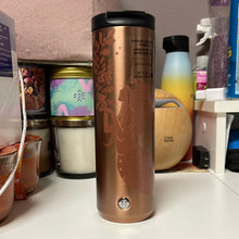 Load image into Gallery viewer, Starbucks Holiday 2021 Stainless Steel Vacuum Insulated Siren Rose Gold Tumbler 16 Oz
