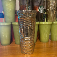 이미지를 갤러리 뷰어에 로드 , Starbucks Gold Studded Tumbler 2022 Fall Winter Holiday Bling (24 oz - Venti)
