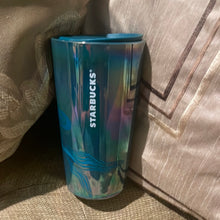 गैलरी व्यूवर में इमेज लोड करें, Starbucks 2023 Teal Blue Iridescent Siren Mermaid Ceramic 12oz Travel Tumbler
