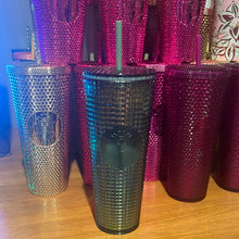 गैलरी व्यूवर में इमेज लोड करें, Starbucks Halloween Starbucks Green Rainforest Grid Iridescent Tumbler Fall 2022 Venit 24oz  2022

