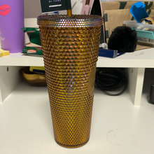 將圖片載入圖庫檢視器 Starbucks Limited Edition 2021 50th Anniversary Honeycomb Gold Studded Cold Cup Tumbler 24oz
