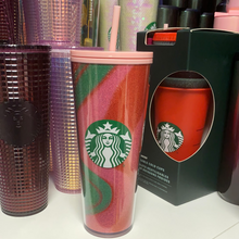 將圖片載入圖庫檢視器 Starbucks 2020 Holiday Glitter Pink Swirl Cold Cup Tumbler Holiday 2020 - Venti 24oz
