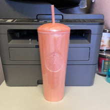 Load image into Gallery viewer, Starbucks 2021 Summer Blush Pink Kaleidoscope Venti Tumbler with Dome Lid and Straw, 24 fluid ounces
