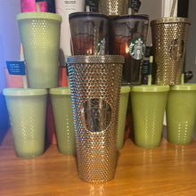 이미지를 갤러리 뷰어에 로드 , Starbucks Gold Studded Tumbler 2022 Fall Winter Holiday Bling (24 oz - Venti)

