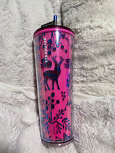 Load image into Gallery viewer, Starbucks 2022 Holiday ‘Woodland Lace Color Change’ Pink Red Tumbler 24oz Venti
