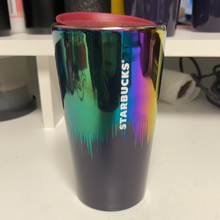 이미지를 갤러리 뷰어에 로드 , Starbucks 2020 Holiday Starbucks Navy Iridescent Ceramic Double Wall Tumbler - 12 Fl Oz
