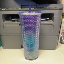 Cargar imagen en el visor de la galería, Starbucks Studded Blue Ombre 24oz Plastic Cold Cup 2021
