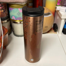Load image into Gallery viewer, Starbucks Holiday 2021 Stainless Steel Vacuum Insulated Siren Rose Gold Tumbler 16 Oz

