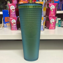 Cargar imagen en el visor de la galería, Starbucks Green Jelly Acrylic Grid Tumbler Limited Edition 2022 24oz
