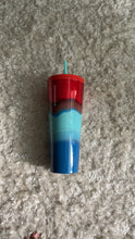 Load image into Gallery viewer, Starbucks 2021 Summer Collection: Red Turquoise and Blue Watercolor Venti Tumbler
