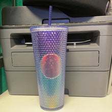 Cargar imagen en el visor de la galería, Starbucks Studded Blue Ombre 24oz Plastic Cold Cup 2021
