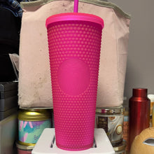 이미지를 갤러리 뷰어에 로드 , Starbucks Summer 2021 Limited Edition Hot Pink Studded Tumbler 24 ounce
