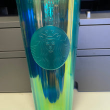 將圖片載入圖庫檢視器 Starbucks 2021 Summer Translucent Turquoise 24 oz Tumbler with Dome Lid and Straw
