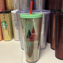 Cargar imagen en el visor de la galería, Starbucks 2020 Holiday Starbucks Glitter Tree Plastic Cold Cup - 24 fl oz
