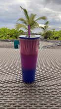 गैलरी व्यूवर में इमेज लोड करें, Starbucks 2021 Summer Watercolor Wave Trio (Pink Blue Purple) Venti Tumbler
