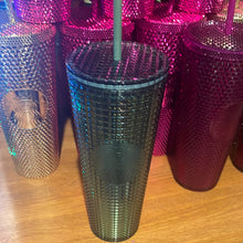 गैलरी व्यूवर में इमेज लोड करें, Starbucks Halloween Starbucks Green Rainforest Grid Iridescent Tumbler Fall 2022 Venit 24oz  2022
