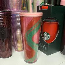 將圖片載入圖庫檢視器 Starbucks 2020 Holiday Glitter Pink Swirl Cold Cup Tumbler Holiday 2020 - Venti 24oz
