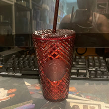 Load image into Gallery viewer, Starbucks 2022 Holiday Jewel Venti 16oz Tumbler with Straw (Red)

