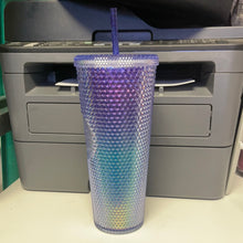 Cargar imagen en el visor de la galería, Starbucks Studded Blue Ombre 24oz Plastic Cold Cup 2021

