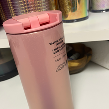 Cargar imagen en el visor de la galería, Starbucks 2020 Holiday Starbucks 12 Oz Vacuum Insulated Pink Gold Pearl Sparkle Stainless Steel Tumbler with Hinged Snap Seal Lid
