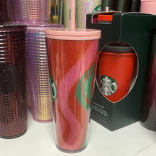 將圖片載入圖庫檢視器 Starbucks 2020 Holiday Glitter Pink Swirl Cold Cup Tumbler Holiday 2020 - Venti 24oz
