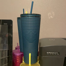 Load image into Gallery viewer, Starbucks 2023 Spring Starbucks Subzero Gridded Matte Blue Venti 24oz Tumbler 2023
