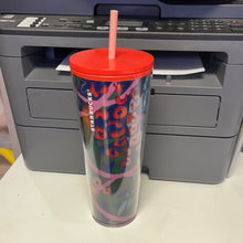 將圖片載入圖庫檢視器 Starbucks 2020 Floral Blue Double Walled Acrylic Tumbler Cold Cup, 24 Fl Oz
