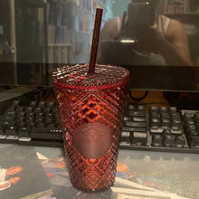 Load image into Gallery viewer, Starbucks 2022 Holiday Jewel Venti 16oz Tumbler with Straw (Red)
