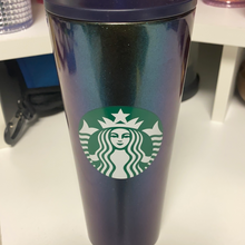 將圖片載入圖庫檢視器 Starbucks 2020 Holiday 2020 Holiday Navy Blue Green Stainless Steel Tumbler 16oz
