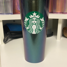 將圖片載入圖庫檢視器 Starbucks 2020 Holiday 2020 Holiday Navy Blue Green Stainless Steel Tumbler 16oz
