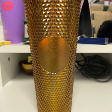 將圖片載入圖庫檢視器 Starbucks Limited Edition 2021 50th Anniversary Honeycomb Gold Studded Cold Cup Tumbler 24oz
