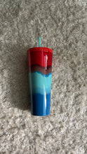 Load image into Gallery viewer, Starbucks 2021 Summer Collection: Red Turquoise and Blue Watercolor Venti Tumbler
